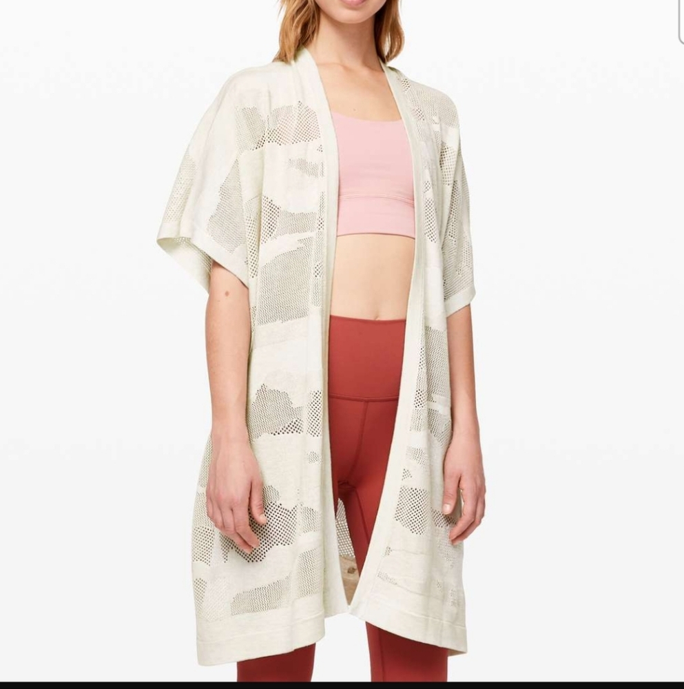 Lululemon Find Your Light Cardigan Wrap Heathered Light Ivory OS One Size